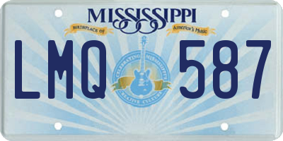 MS license plate LMQ587