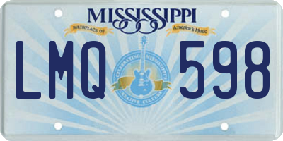 MS license plate LMQ598