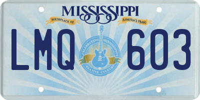 MS license plate LMQ603