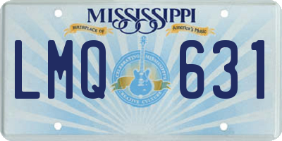 MS license plate LMQ631