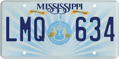 MS license plate LMQ634