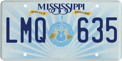 MS license plate LMQ635