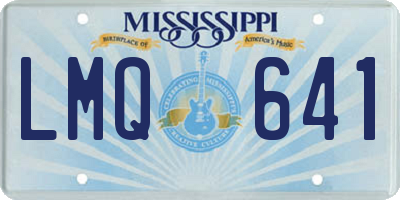 MS license plate LMQ641