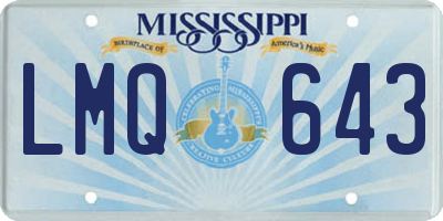 MS license plate LMQ643