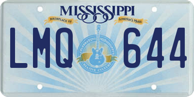 MS license plate LMQ644