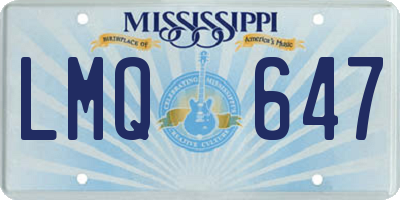 MS license plate LMQ647