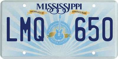 MS license plate LMQ650