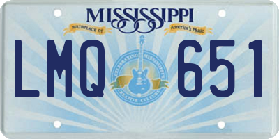 MS license plate LMQ651