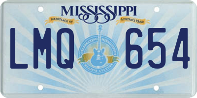 MS license plate LMQ654