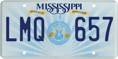 MS license plate LMQ657
