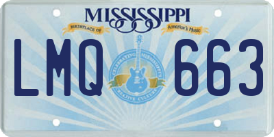 MS license plate LMQ663
