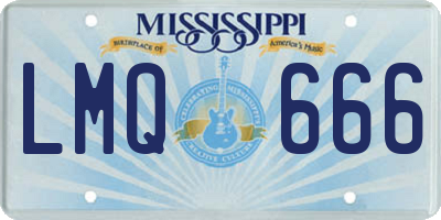 MS license plate LMQ666
