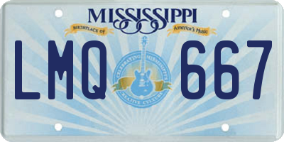 MS license plate LMQ667
