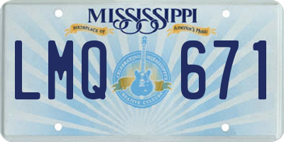 MS license plate LMQ671