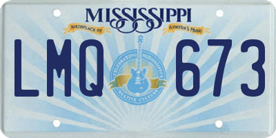 MS license plate LMQ673