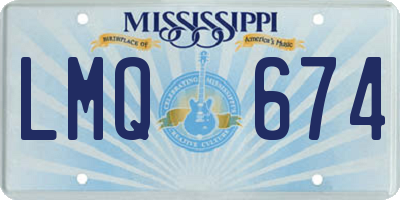 MS license plate LMQ674