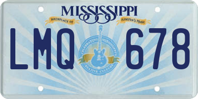 MS license plate LMQ678