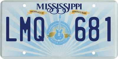 MS license plate LMQ681