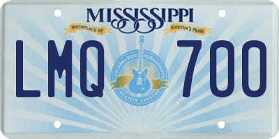 MS license plate LMQ700