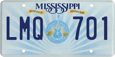 MS license plate LMQ701