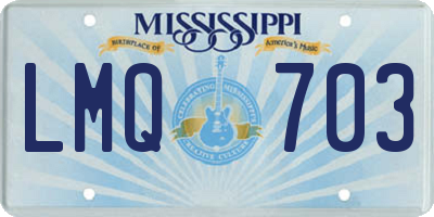 MS license plate LMQ703