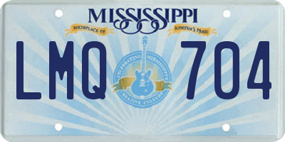 MS license plate LMQ704