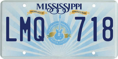 MS license plate LMQ718