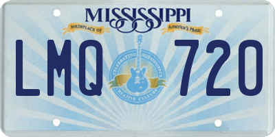 MS license plate LMQ720
