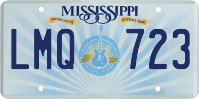 MS license plate LMQ723