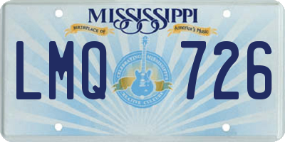 MS license plate LMQ726