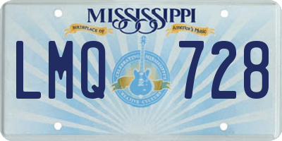 MS license plate LMQ728