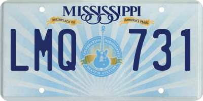 MS license plate LMQ731