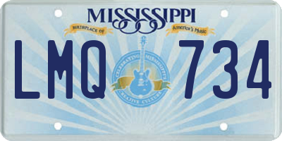 MS license plate LMQ734