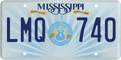 MS license plate LMQ740
