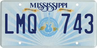 MS license plate LMQ743
