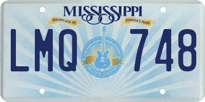 MS license plate LMQ748