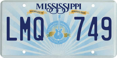 MS license plate LMQ749