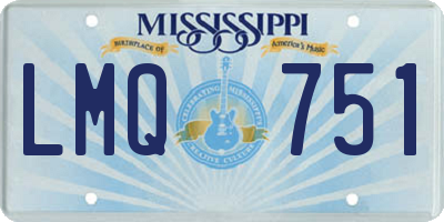 MS license plate LMQ751
