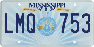 MS license plate LMQ753