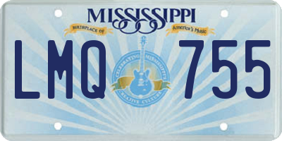 MS license plate LMQ755