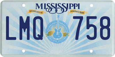 MS license plate LMQ758