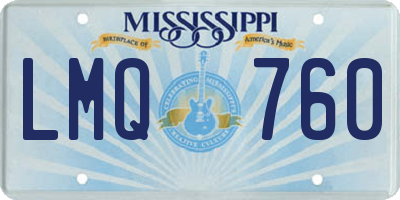 MS license plate LMQ760