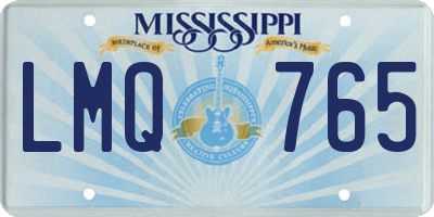 MS license plate LMQ765