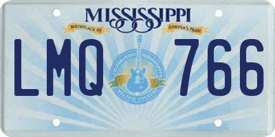 MS license plate LMQ766
