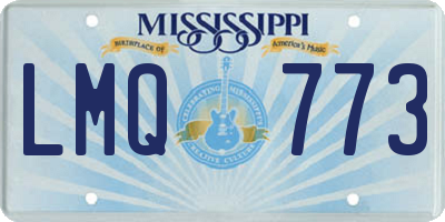 MS license plate LMQ773