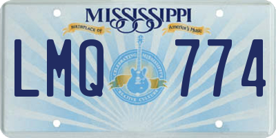 MS license plate LMQ774