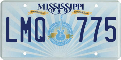 MS license plate LMQ775