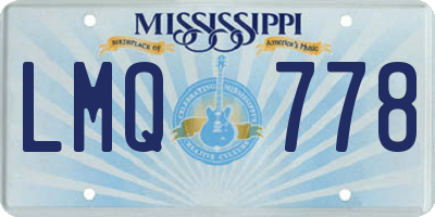 MS license plate LMQ778