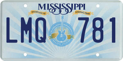 MS license plate LMQ781