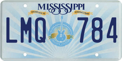 MS license plate LMQ784